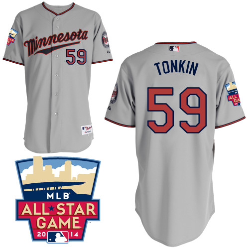 Michael Tonkin #59 Youth Baseball Jersey-Minnesota Twins Authentic 2014 ALL Star Road Gray Cool Base MLB Jersey